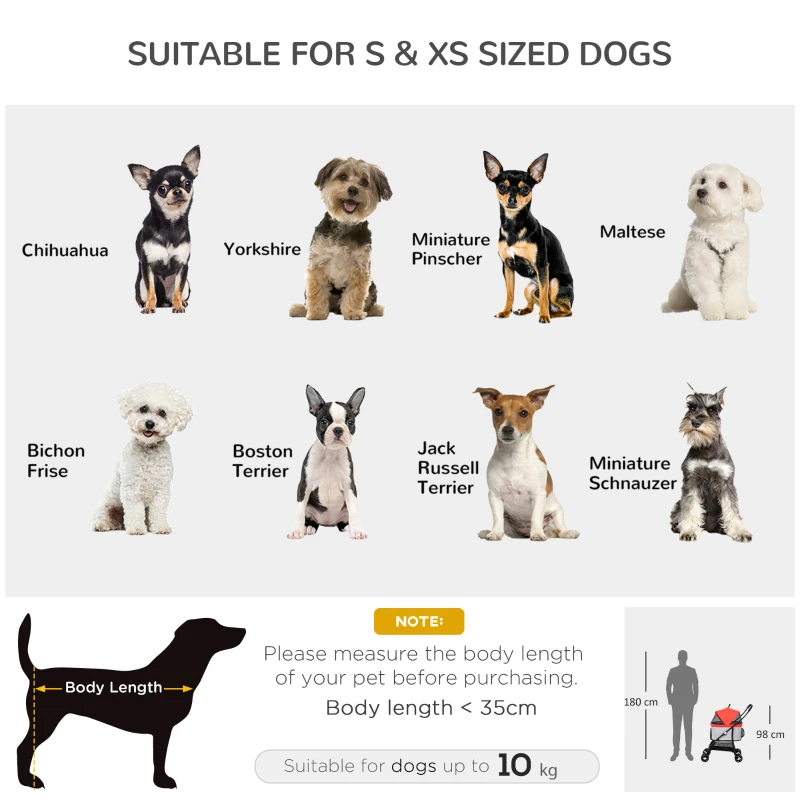 Pawhut Carucior Animale 3-in-1 – Caini & Pisici, Geanta Detasabila