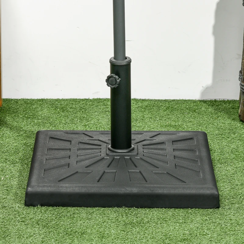 Outsunny Base para Chapéu de Sol de Resina 19 kg com Mastro de Ø32/38/48 mm para Jardim Varanda Pátio 51x51x32 cm Preto