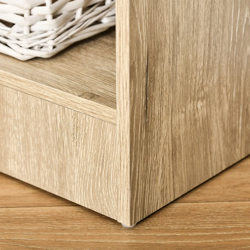 HOMCOM Estante para Livros de 5 Níveis com Prateleira Ajustável e Desenho Anti-Tombo Estante de Armazenamento 63x29,5x176 cm Madeira