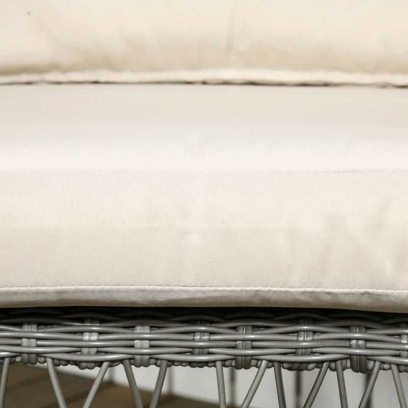 Outsunny Ensemble salon de jardin 4 pièces canapé 2 places 2 fauteuils 1 table basse avec 8 coussins métal résine aspect rotin