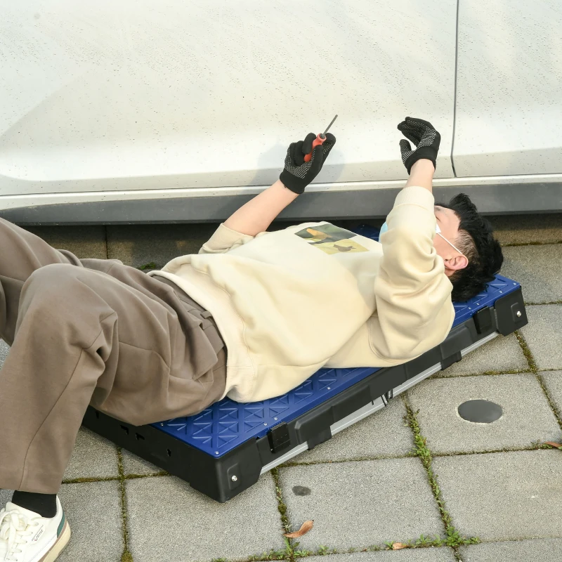 DURHAND Platforma de lucru pliabila 4 in 1, banca de lucru cu rigla, schela, si carucior, aluminiu si plastic