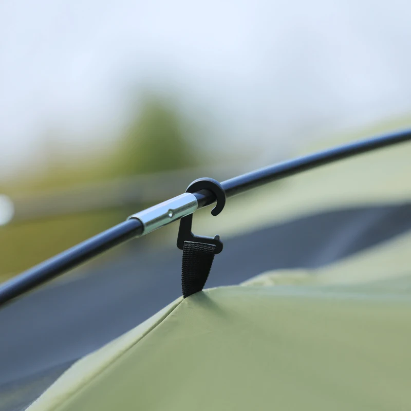 Outsunny Tunnel Tent Camping Shelter w/ Porch, Two Rooms, Lamp Hook, Portable Carry Bag