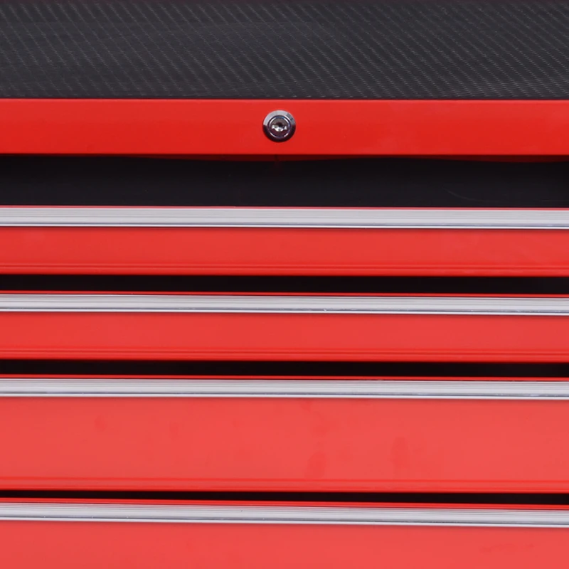 DURHAND 7-Drawer Rolling Tool Chest on Wheels, Lockable Tool Cabinet with Side Handle, Metal Tool Box Trolley for Garage, Workshop, Red(m-8)
