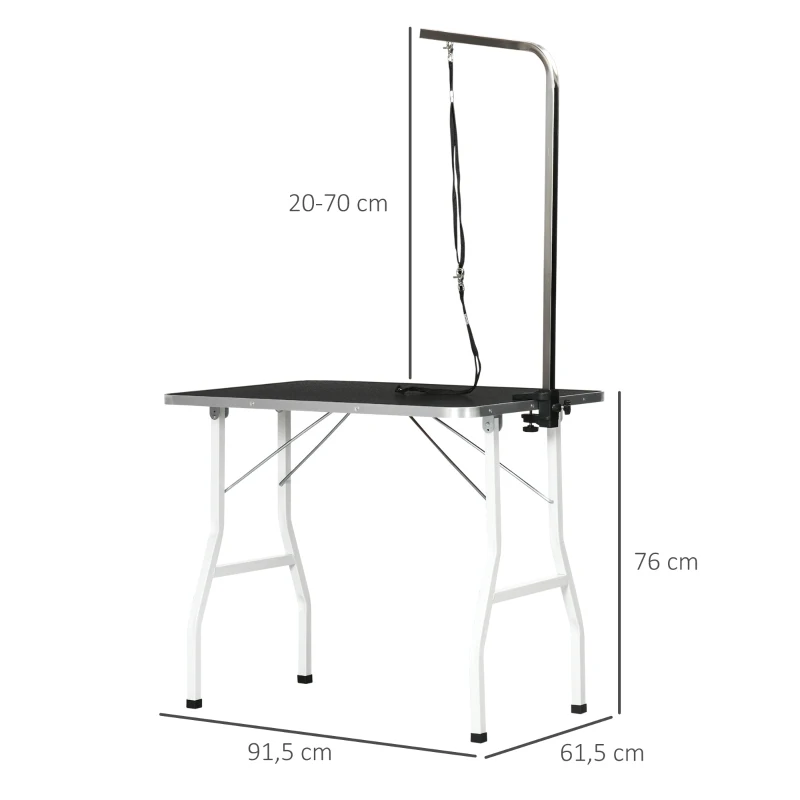 PawHut Mesa canina Profissional para cães e mascotes- alumínio e Placa anti riscos- 91.5x61.5x76 cm