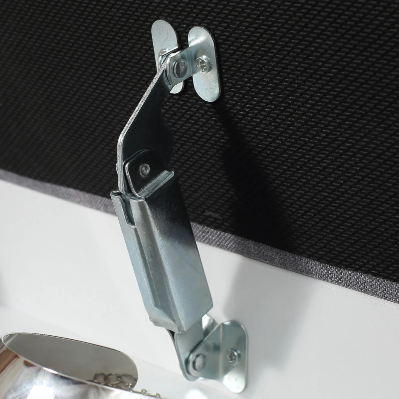 HOMCOM Schuhbank mit Schrank, aufklappbar, inkl. Sitzpolster, 60 cm x 40 cm x 50 cm, Weiß + Grau