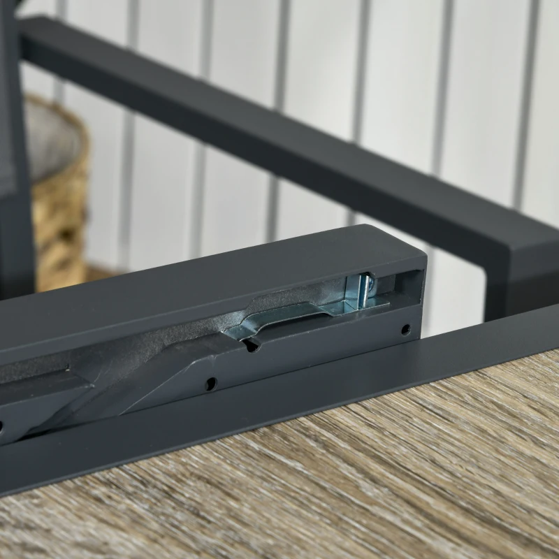 Outsunny Salon de jardin en aluminium et textilène table extensible 4 chaises empilables 4 personnes gris