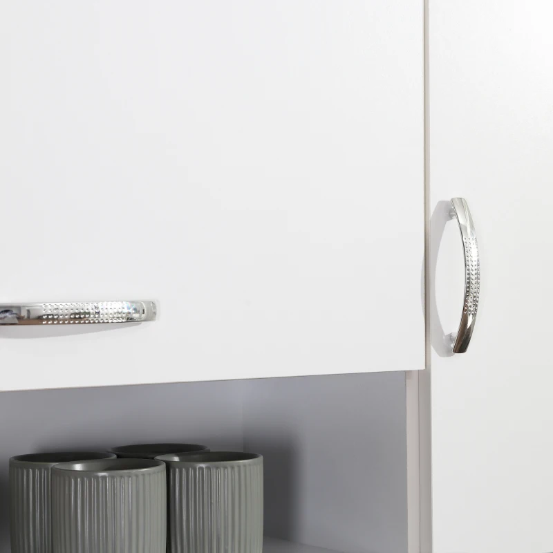 HOMCOM 66" Wood Kitchen Pantry Storage Cabinet Microwave Oven Stand with Storage - White