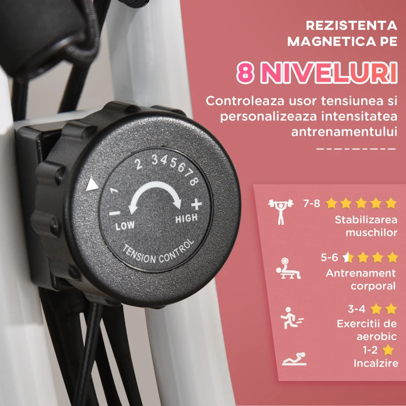 Homcom Bicicleta Pliabila 2-in-1 – Rezistenta Reglabila & Elastice Brate