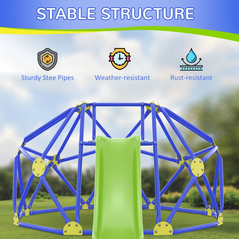 AIYAPLAY Kids Climbing Frame and Slide w/ Platform, for Ages 3-10 Years