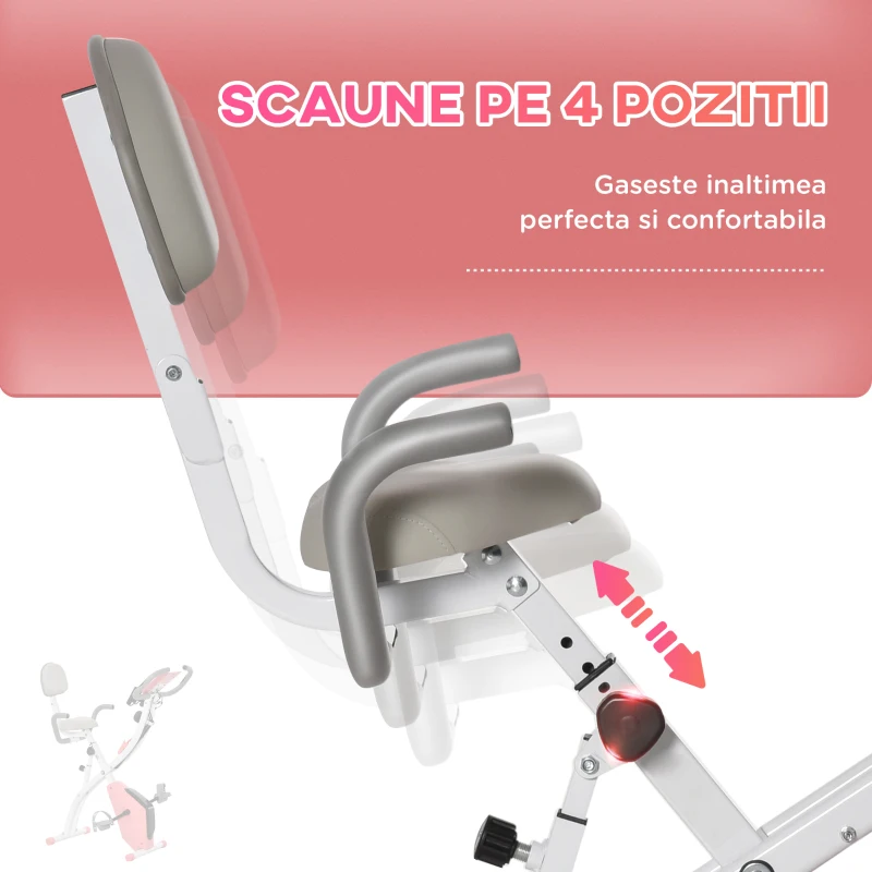 Homcom Bicicleta Pliabila 2-in-1 – Rezistenta Reglabila & Elastice Brate