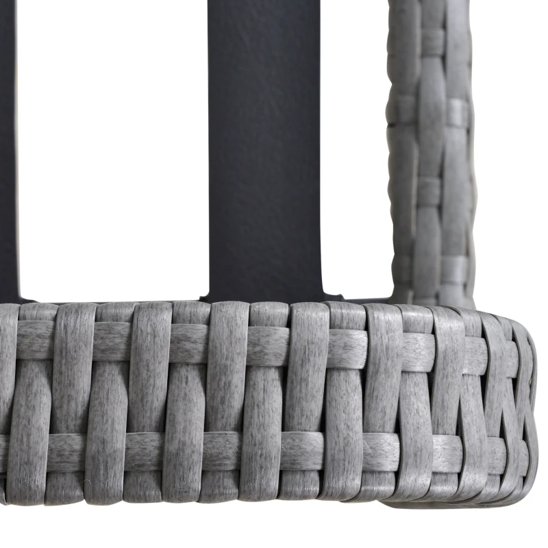 Outsunny 5-Piece Outdoor PE Rattan Wicker Patio All Weather Conversation Sofa Furniture Set with 2 Cushioned Armchair, 2 Ottomans and Coffee Table, Grey