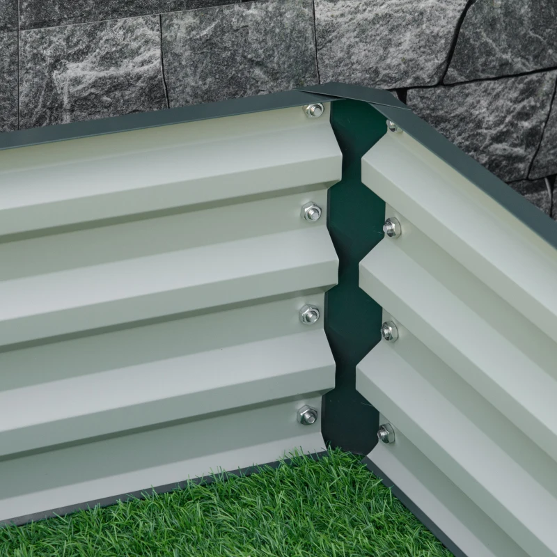 Outsunny Ogród, Doniczka z obudową stalową, Kolor zielony, 120 x 120 x 30 cm