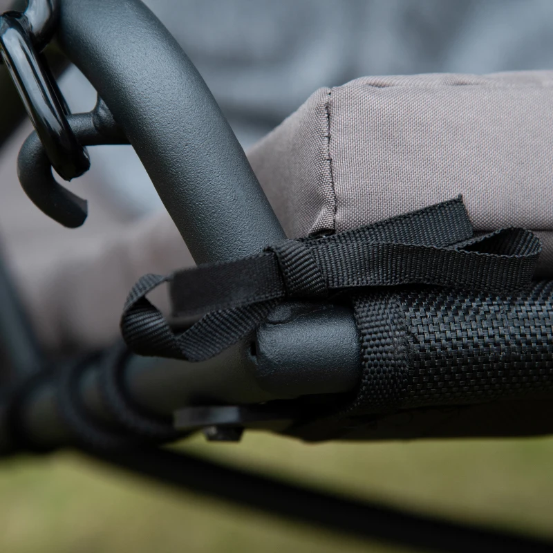 Outsunny Swing Chair Bed Canopy 2 Person Double Hammock Garden Bench Rocking Sun Lounger Outdoor Backyard Furniture with Cushion - Grey