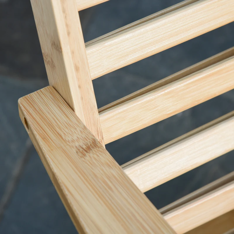 Outsunny Patio Rocking Chair Non-slip Porch Rocker for Balcony Garden Terrace Bamboo Plywood Natural