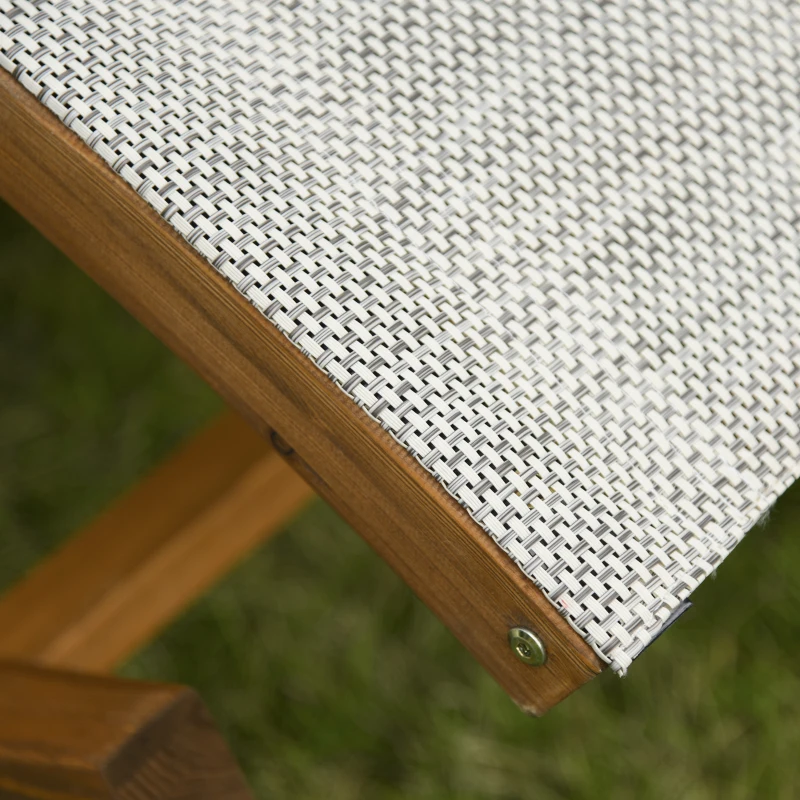 Outsunny Patio Double Chaise Rocking Wood Larch Hammock w/ Canopy Shade and Headrest Sun Lounger Indoor&Outdoor, Beige