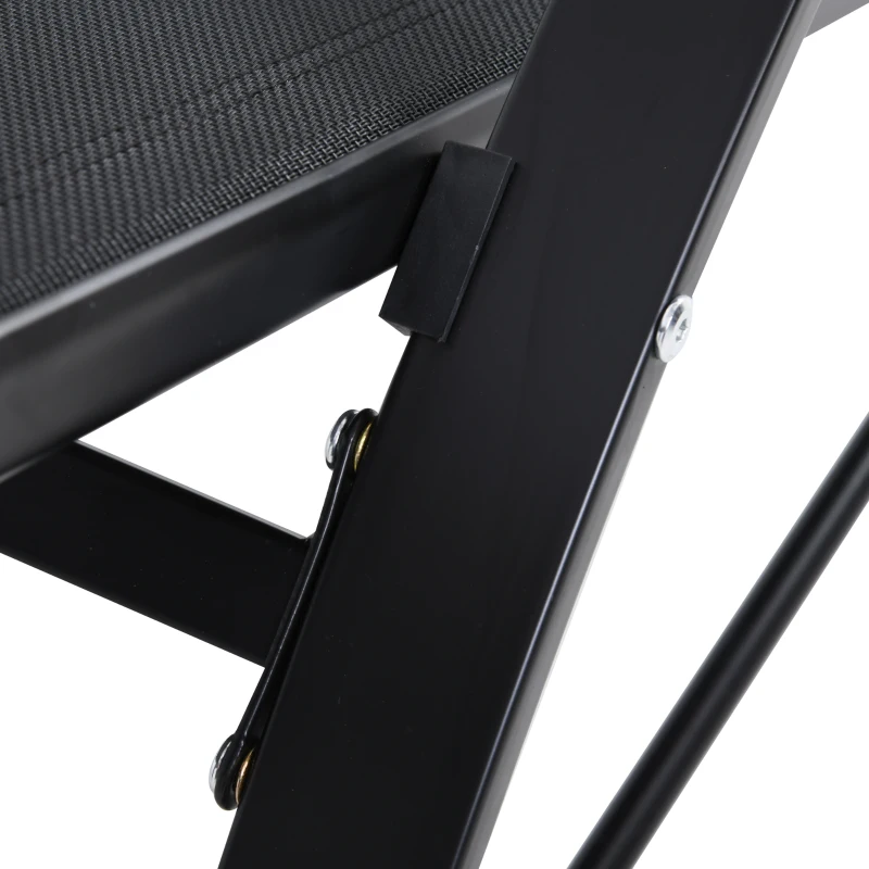 Outsunny 3 Pieces Patio Lounge Chair Set PE Rattan Wicker Beach Yard Garden Sunbathing Chair with Table, Black