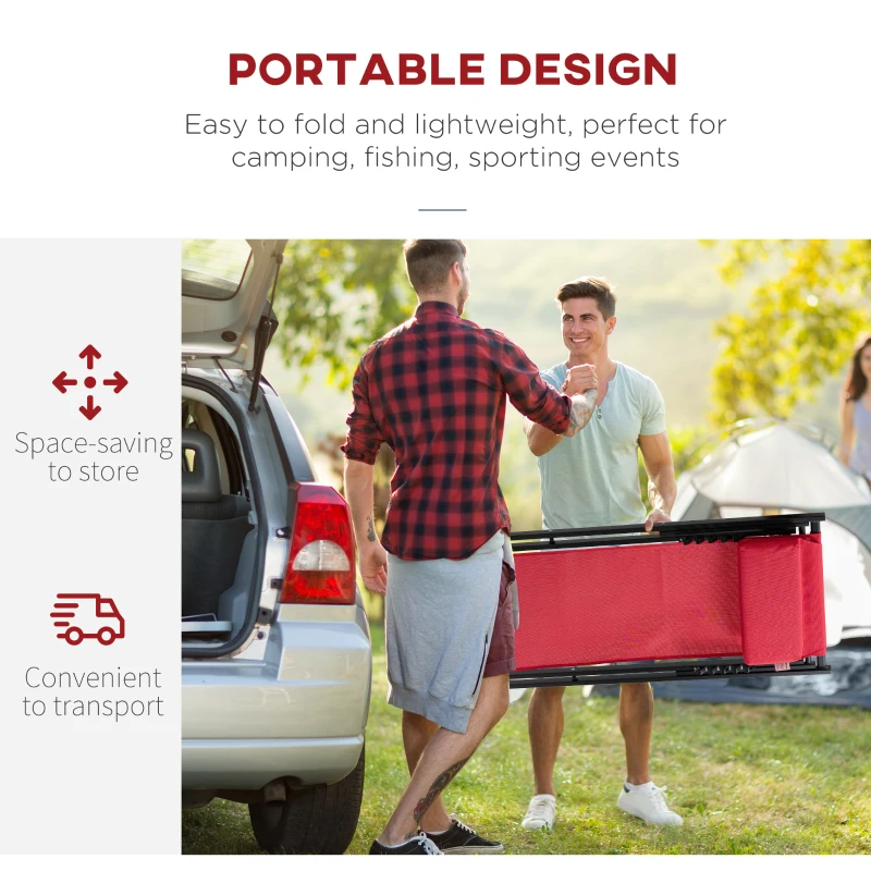 Outsunny Textilene Chaise Lounge Recliner Chair w/Adjustable Backrest Sun Bed Lounger Patio Furniture Wine Red