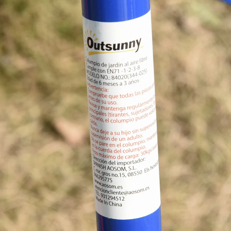 OUTSUNNY Metal Toddler Swing Set with Baby Seat Safety Harness Backyard Playground Outdoor Garden Playset for Kid Age 3-36 Months