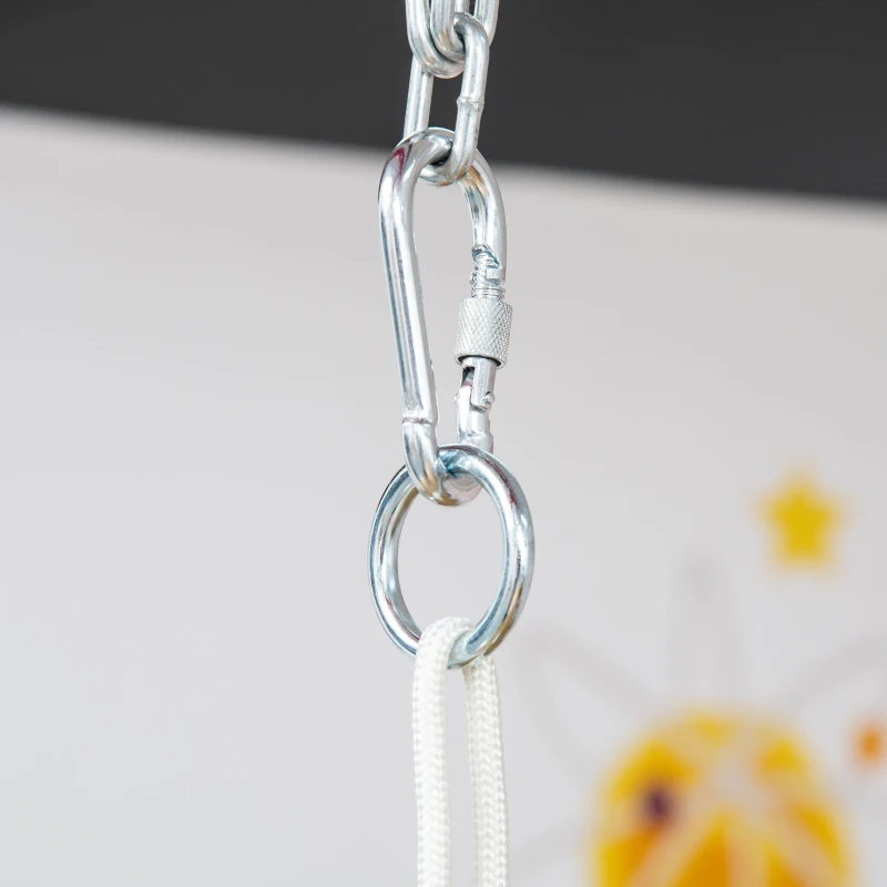 Outsunny Baby Swing Seat, Kids Hanging Hammock Chair, with Cotton-Padded Pillow, Wooden Frame, Indoor Outdoor Use, for Ages 6-36 Months, Grey