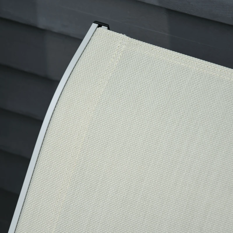 Outsunny Set of 2 S-shaped Foldable Lounge Chair Sun Lounger Reclining Outdoor Chair for Patio Beach Garden, Beige