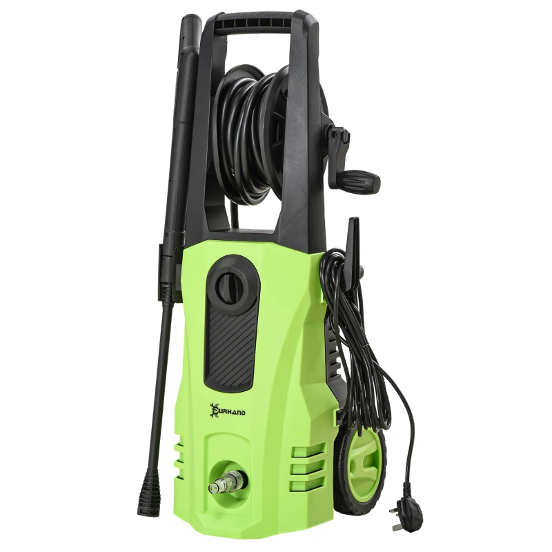 DURHAND 1800W High Pressure Washer, 150 Bar Pressure, 510 L/h Flow, High-Performance Portable Power Jet Wash Cleaner Green
