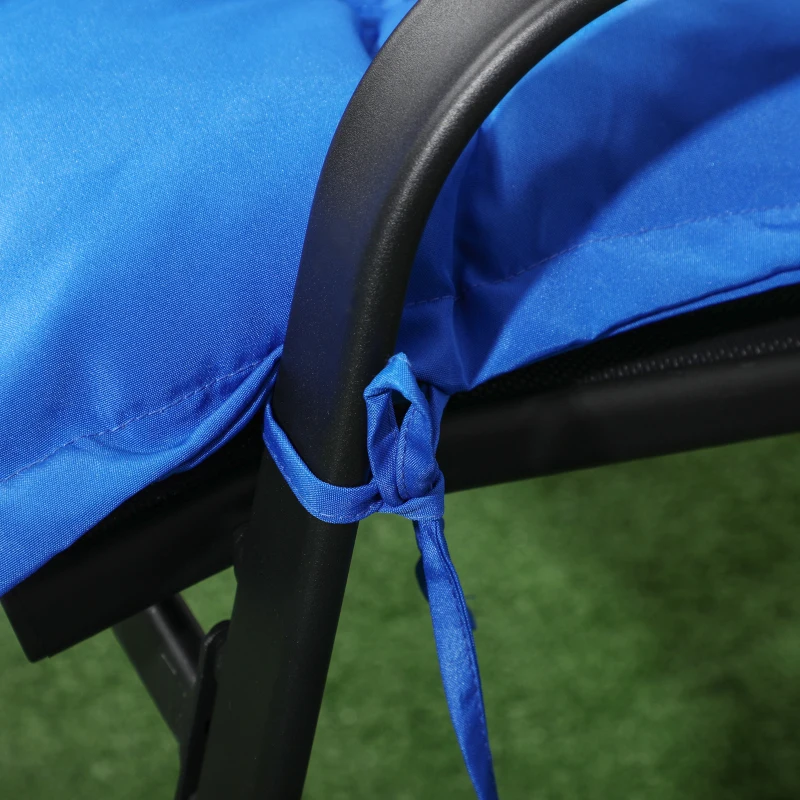 Outsunny Cuscino per Sedie da Giardino con Laccetti e Imbottitura Spessa, 100x50cm, Blu