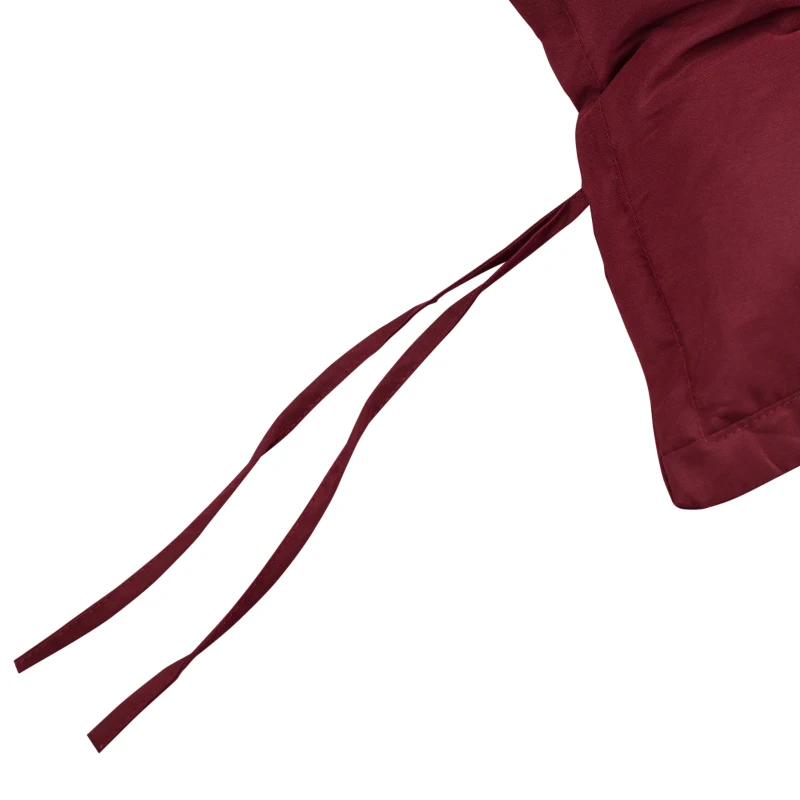 Outsunny Cuscino per Sedie da Giardino con Laccetti e Imbottitura Spessa, 100x50cm, Rosso