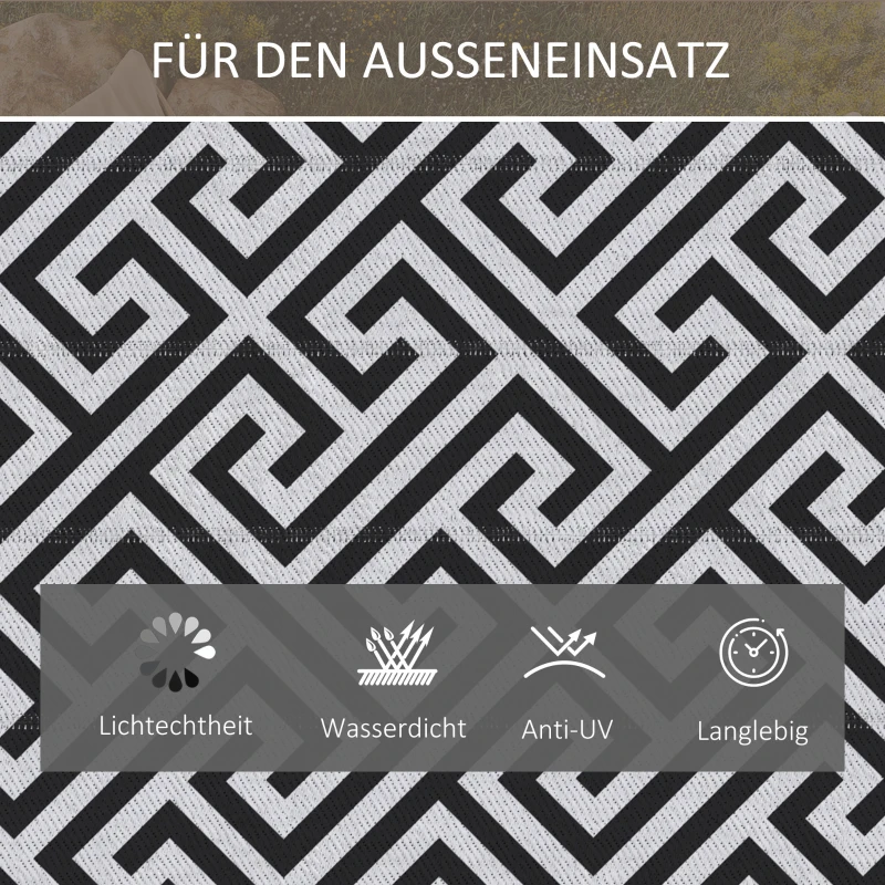 Outsunny Dywan na zewnątrz, wodoodporny dywan z plastiku 121 x 182 cm