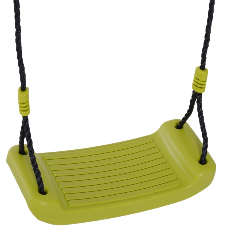 HOMCOM A Frame Kids Metal Swing Set Swing Chair & Glider Climbing Ladder Set for Backyard Playground