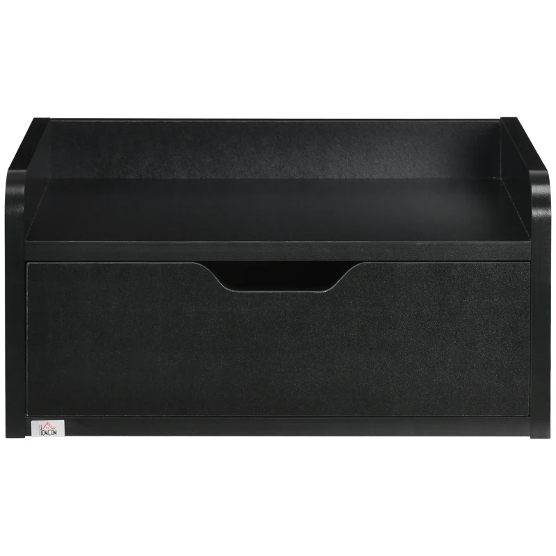 HOMCOM Conjunto de 2 Mesas de Cabeceira de Parede Mesas de Cabeceira Flutuantes com 1 Gaveta 40x30x19,5 cm Preto