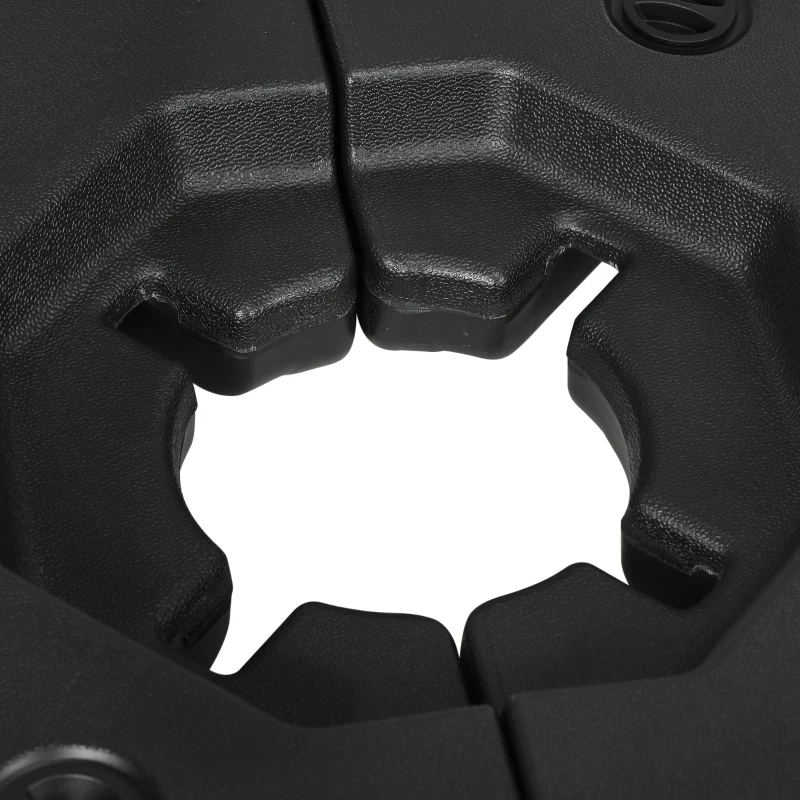 Outsunny Set 2 Piastre Base per Ombrellone da Giardino Riempibile con Acqua e Sabbia, Nero