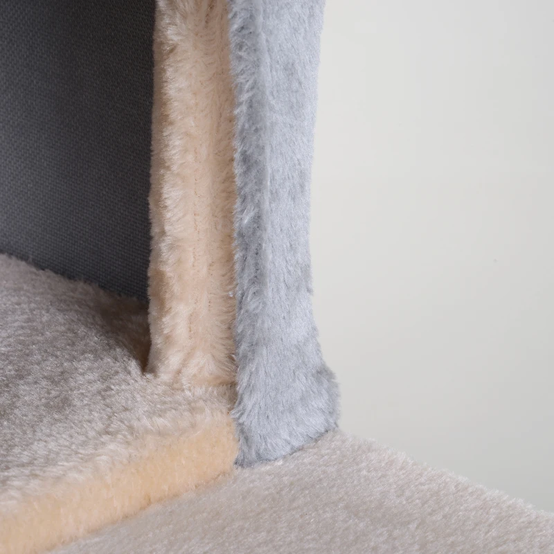 Drapak dla kota domek z tunelem drzewko do wspinania słupek do drapania sizal szary 48 x 49 x 108 cm PawHut®