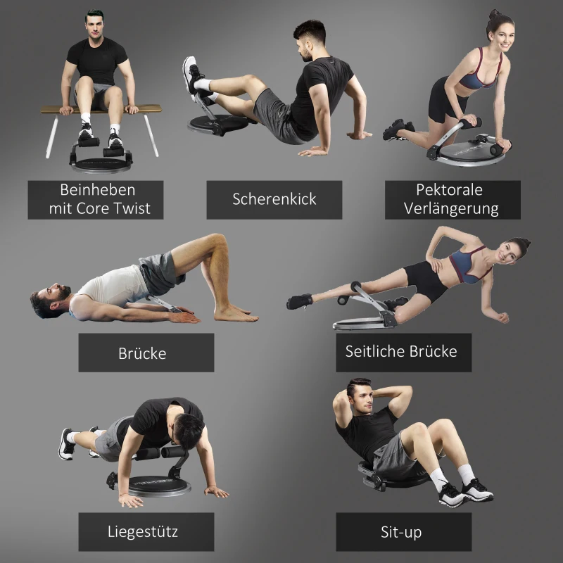 HOMCOM Multitrainer opvouwbaar, in hoogte verstelbaar hometrainingsapparaat, zwart