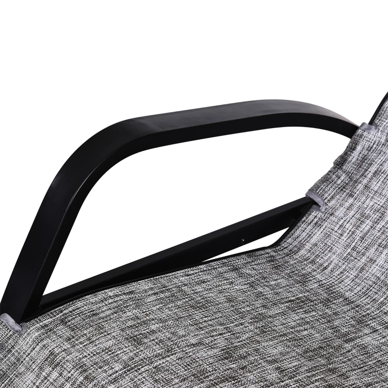 Outsunny Patio Adjustable Textilene Rocking Lounge Chair Zero Gravity Rocker Outdoor Recliner Seat w/ Pillow, Footrest