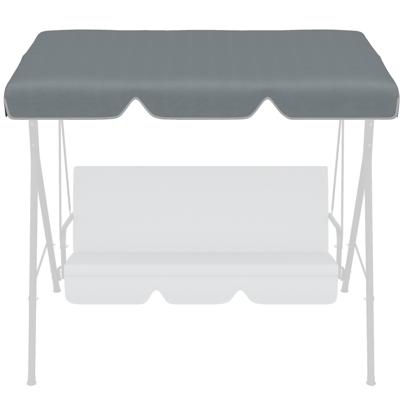 Outsunny Tettuccio di Ricambio per Dondolo in Poliestere con Protezione UV50+, 192x144cm, Grigio Scuro
