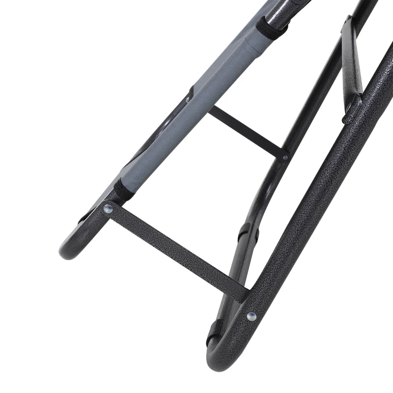 Outsunny Folding Chaise Lounge Chair Portable Adjustable Recliner Lounger Outdoor Garden Reclining Seat with Pillow Dark Grey