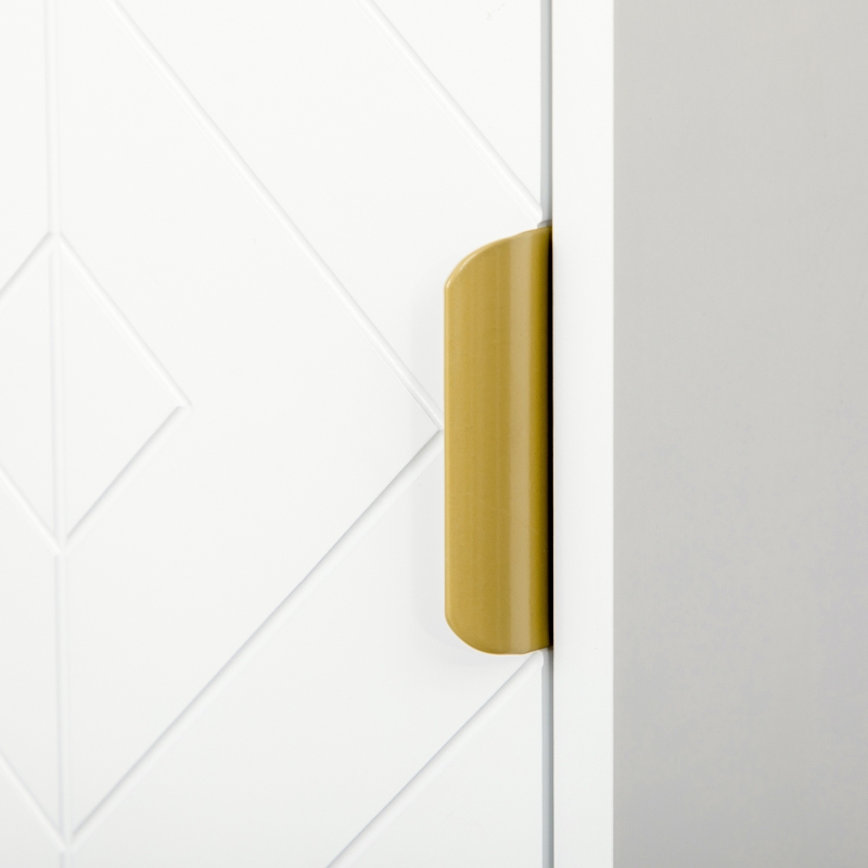 Dulap Baie Compact – MDF & Otel cu Rafturi Deschise si Usi(m-8)