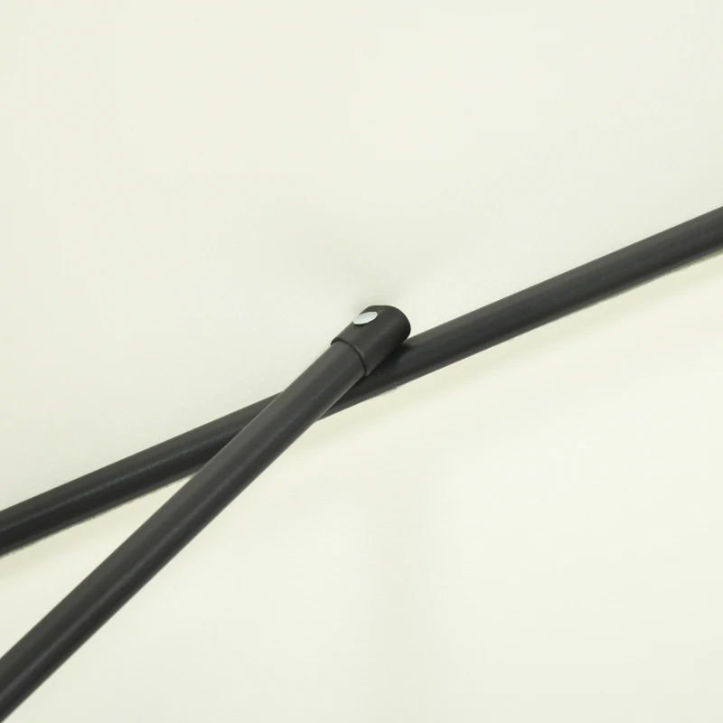 Umbrela pentru gradina din poliester si metal cu 8 bare, cu acoperis inclinabil in 3 unghiuri, Ø265x243 cm, alb si culoare cafea