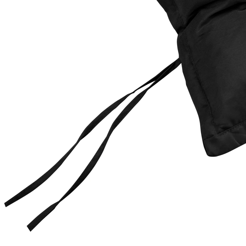 Outsunny Perna de Scaun de Gradina, Perna de Scaun in Aer Liber cu Cordoane de Prindere si Umplutura Groasa, Negru, 100cm Latime