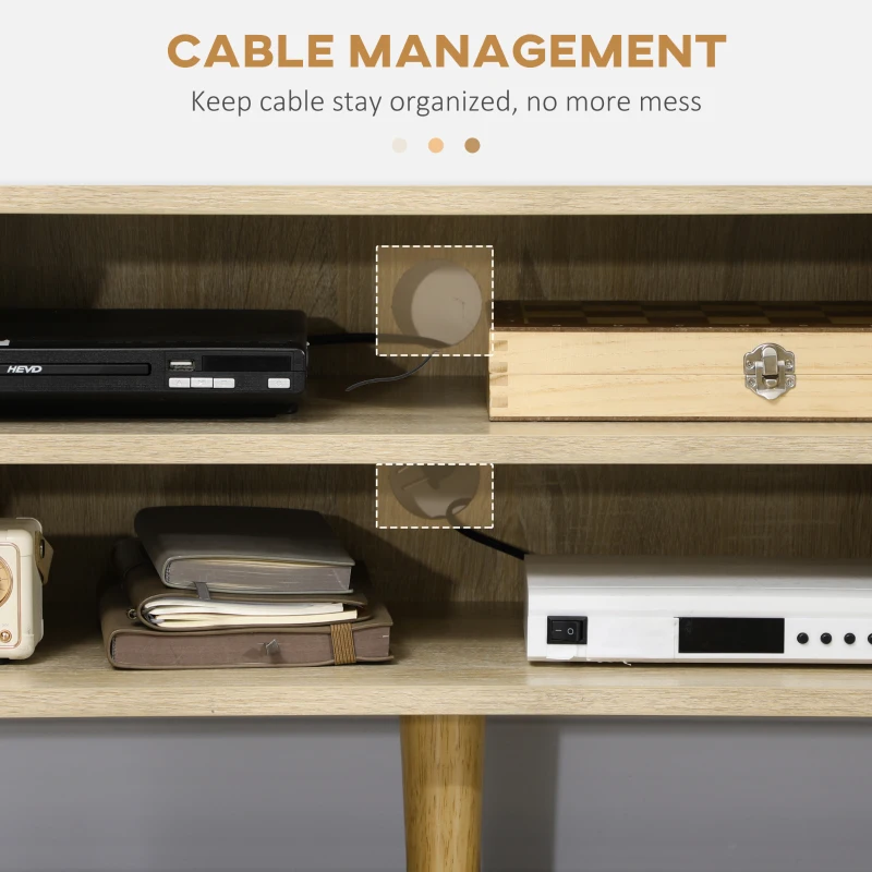 HOMCOM Mobile Porta TV fino 65" con Armadietti e Ripiani Aperti, 150x30x42cm