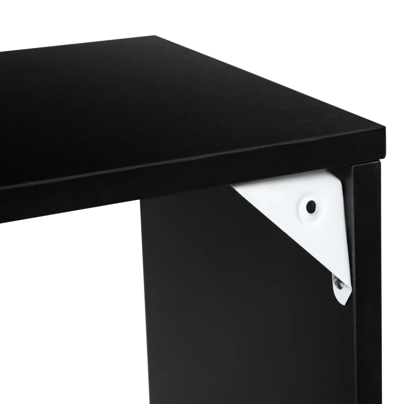 HOMCOM Biblioteca de Perete cu Rafturi  Asimetrice, Etajera de Perete din PAL pentru Casa si birou, 60x25x60cm, Negru