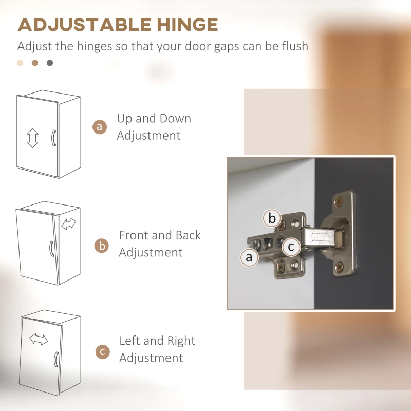 HOMCOM Dulap de Bucatarie, Dulap de Depozitare Independent cu Usi Lucioase Intens, Rafturi Reglabile si Sertar pentru Camera de Zi, Camera de Luat Masa, 177cm, Gri