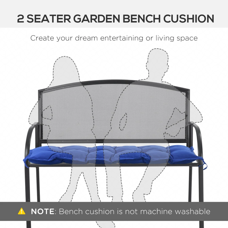 Outsunny Cuscino per Panchina da Giardino con Laccetti 100x40cm Blu