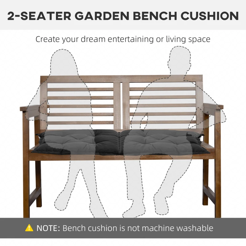 Outsunny Perna de Scaun de Gradina, Perna de Scaun in Aer Liber cu Cordoane de Prindere si Umplutura Groasa, Negru, 100cm Latime