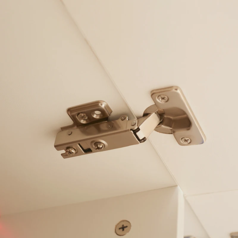 HOMCOM Dulap pentru Televizor Suspendat cu Luciu Intens pentru Televizoare de pana la 65” cu Lumini LED, Suport TV Montat pe Perete cu Dulapuri de Depozitare, Alb