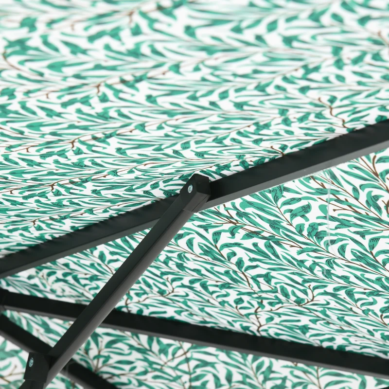 Outsunny Parasolar Umbrela de Gradina, Umbrela de Masa in Aer Liber Umbrela de Soare cu Copertina cu 8 Spite, Verde