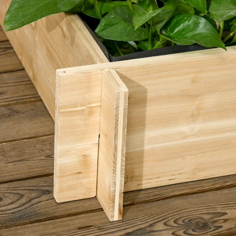 Outsunny Jardiniera cu 3 Niveluri cu Grilaj pentru Catarat Vita de Vie, Paturi Suprainaltate din Lemn pentru Gradina, Jardiniera in Aer Liber pentru Legume, Flori, Ierburi, Nuanta Natur