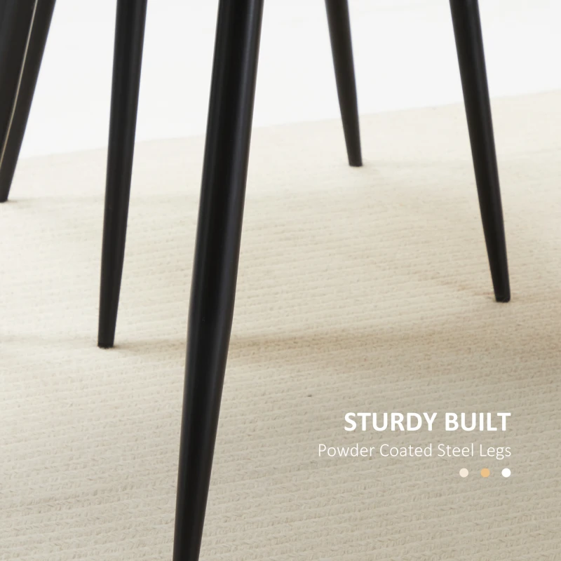 HOMCOM Masa pentru bucatarie pentru 4 persoane, din lemn si cu picioare din otel cu picioruse reglabile, 140x80x76cm, culoare lemn si negru