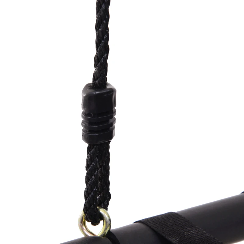 HOMCOM Hanging Tree Swing Seat Flying Platform Metal Frame Backyard Playground Black