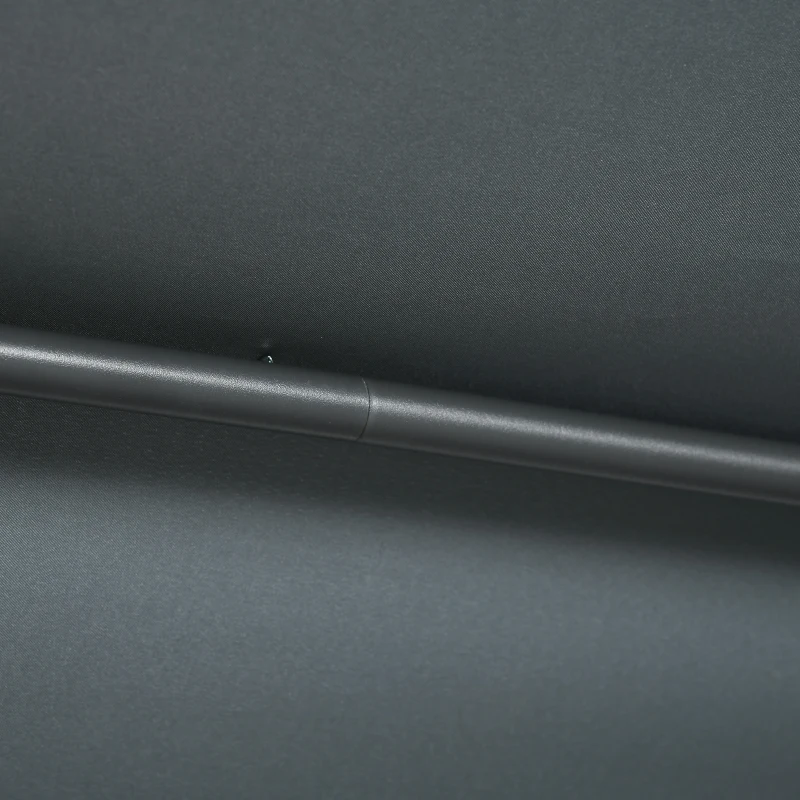 Outsunny Parasol de jardin inclinable auvent plat hauteur réglable polyester Anti-UV dim. 180L x 130l x 115-205H cm gris foncé